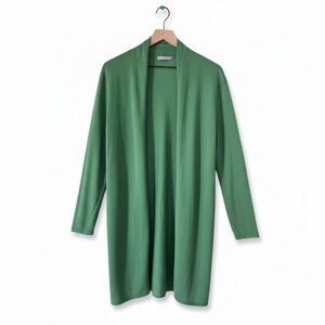 Neiman Marcus Cashmere Collection Open Front Cardigan Green Est.Size Large